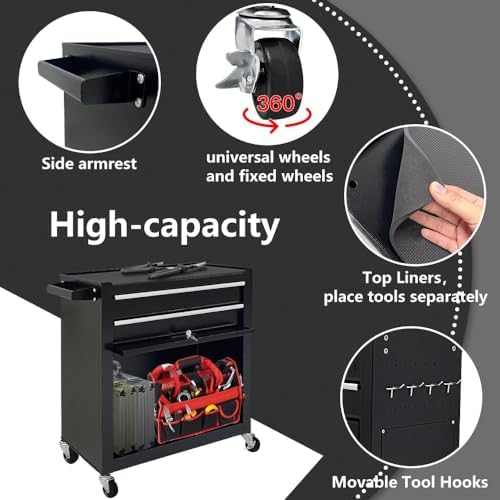 Dawmilon 8-Drawer Rolling Tool Chest, Detachable 2-in-1 Tool Box with Wheel - Image 5