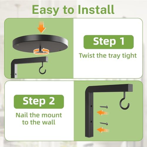 Plant Wall Hanger Set of 2 for Outdoor with Drain Hole, Black - Image 6