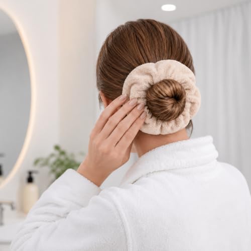 WILLBOND 4 Pcs Microfiber Quick-dry Hair Towel Scrunchie, Bright Colors - Image 3