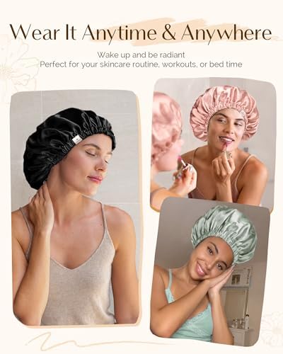YANIBEST Satin Bonnet for Sleeping Women Men, Adjustable Hair Bonnet - Image 6