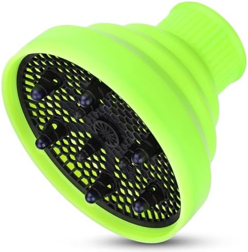 Segbeauty Collapsible Blow Dryer Diffuser, Travel Portable Hair Diffuser for Natural Curly Hair, Professional Lightweight Folding Diffuser Attachment for Dryers Nozzle 1.54 to 1.69 inches Green by Segbeauty