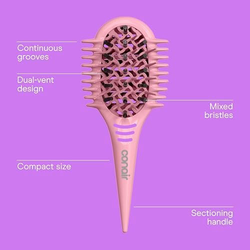 Conair Curl Define Pro Mini Detangling Brush, Tight Curly Hair, Pink - Image 3
