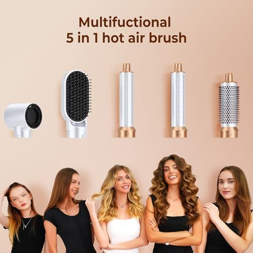 5 in 1 Blow Dryer Brush, Upgrade Hair Dryer Brush Air Curler Air Curl Wrap - Image 3