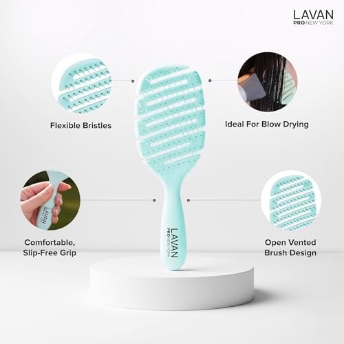 Flex Detangling Hair Brush (Turquoise) - Image 3