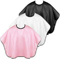 3PCS Makeup Capes Waterproof Medium Length Barber Cape，Salon Cape with Adjustable Neckline for Makeup Artist Hair Salon (Black, White and Pink) by Unknown