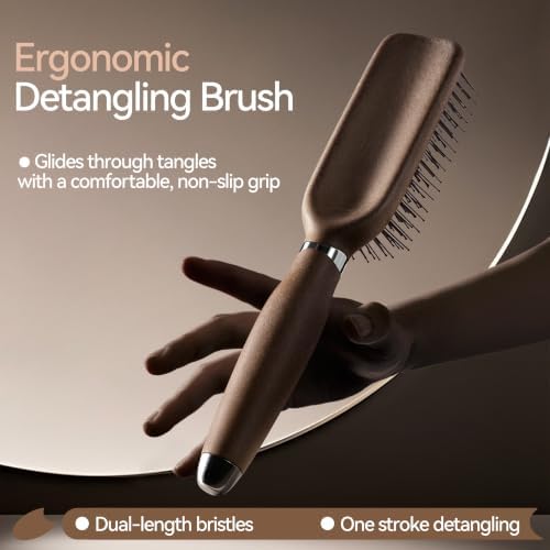 Hair Brush for Men, Detangling& Styling Hairbrush with Dual-Length Bristles - Image 6
