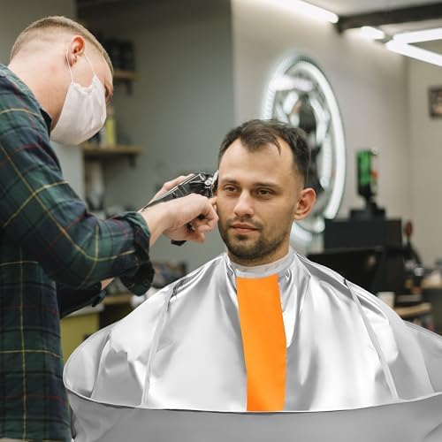 Hair Cutting Barbers Cape, Haircut Umbrella Capes for Adults Kids, Adjustable Hairdressing Apron Cape for Hair Cutting (Includes 1PCS Black Comb) - Image 7