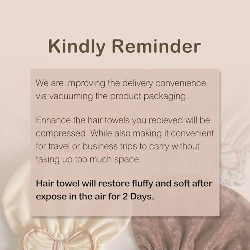 Jseng Microfiber Hair Towel Caps for Women with Cute Bowtie, 2Packs Fast Drying Hair Towel Caps for Curly Long Wet Hair Anti Frizz - Image 5