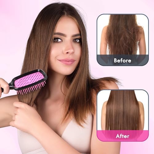 4 Pack Vented Detangling Hair Brush - Detangler Hairbrush with Soft Bristles for Effortless Tangle Free - Ideal for Wet Dry or Curly Damaged Hair for Women Men Kids - Image 4