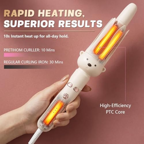 PretiHom Automatic Rotating Curling Iron & Wand, Hair Curler for Long Hair - Image 4