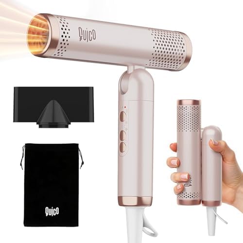 Quico Travel Hair Dryer Dual Voltage, 120000RPM BLDC Fast Drying Blow Dryer by Quico