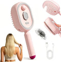 New 5‑in‑1 Electric Mist Air Cushion Massage Hair Brush, Self‑Cleaning Anti‑Tangle Hair Care Comb, Shine Boost for Dry & Frizzy Hair, Ideal for Ladies (Pink) by Unknown