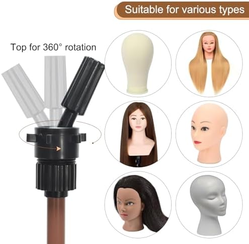 Ailsa 25" Wig Stand Tripod Adjustable Mannequin Head Stand Metal Mini Wig Head Stand for Training Mannequin Heads and Canvas Block Head (Rose pink) - Image 5