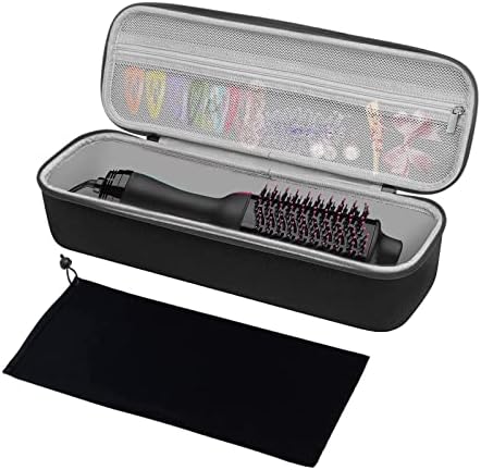 MOSISO Hard Travel Case Storage Bag Compatible with Revlon One-Step Hair Dryer Brush 1.0 & Plus 2.0, EVA Carrying Case Cover Protective Hard Shell Sleeve with Hot Air Brush Pouch, Black - Image 2