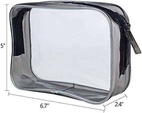 Wobe 5 Packs Clear Cosmetics Bag TSA Approved, PVC Zippered Toiletry Carry Pouch Portable Makeup Bag for Vacation Travel, Bathroom and Organizing Waterproof Makeup Bag Vinyl Plastic Organizer Case - Image 2