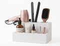 Hair Tools Organizer - Wood White - Blow Dryer, Straightener, Curling Wand, Brushes Holder - Vanity & Bathroom Storage - Wall Mount or Sit on Counter by Spiretro