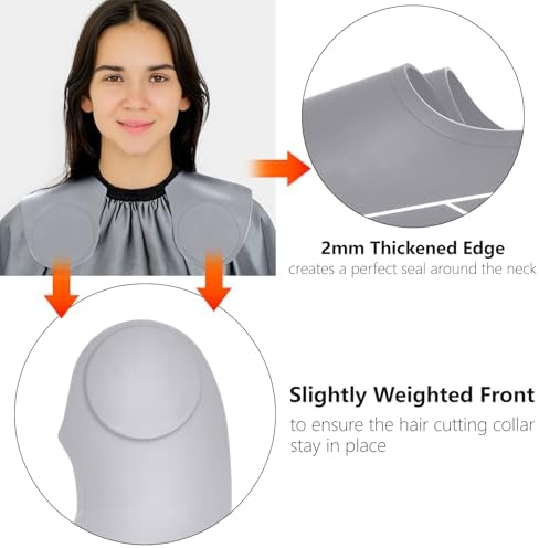 Waterproof Silicone Hair Cutting Guide Collar with Guidelines, Gray - Image 5