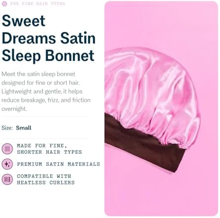 GIMME Beauty Sweet Dreams Satin Bonnet, Fine Hair, Pink, 1 Ct - Image 2