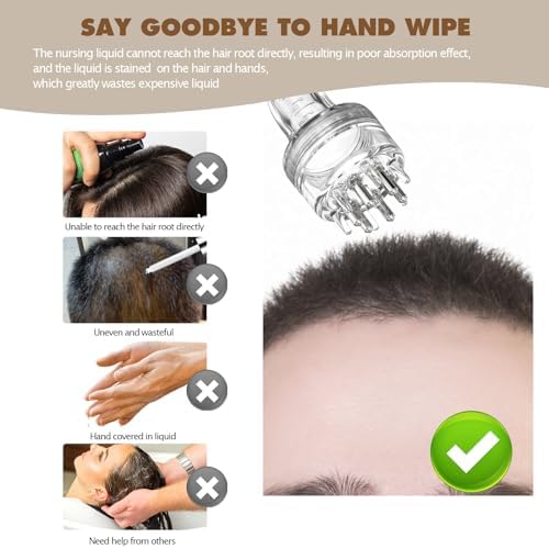 Scalp Applicator Comb,Minoxidil Applicator tool,Hair Oil Essential Serum Liquid Massager for Hair Growth, Follicle Care Treat hair Loss Thinning (transparent*4) - Image 2