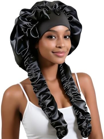 Long Satin Bonnet for Braids Silky Hair Bonnets for Sleeping Women by BRCOK-SATINBONNET