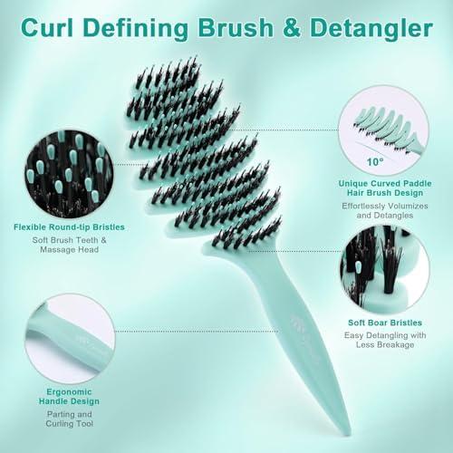 Natural Boar Bristle Hair Brush for Fine Hair - A Great Gift - Image 2