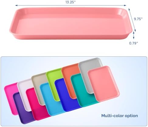 JMU 10 Pcs Warm Red Dental Procedure Tray Flat Tray Size B 13.25" X 9.75" - Image 3