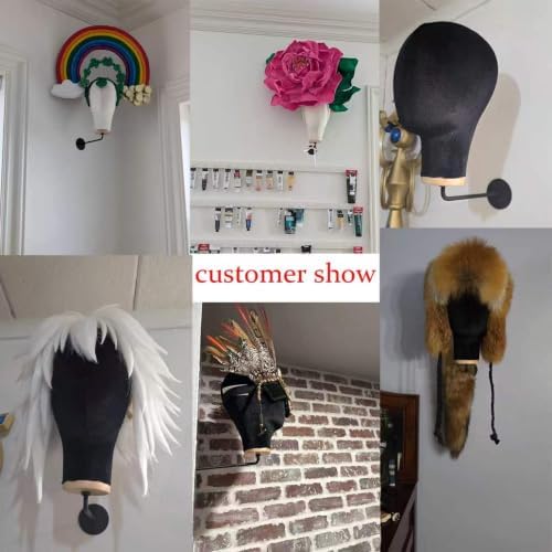 Mannequin Head, Wall Mount Wig Head, Wall Mounted Canvas Mannequin Head Stand for Wigs, Wall Mount Chrome Wig Head Holder, Stylish Mannequin Head Stand Durable Wig Holder for Hats ( White ) - Image 7