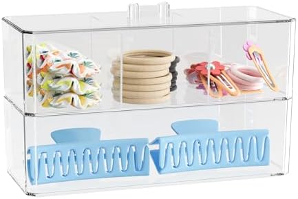 Hair Accessories Organizer for Girls with Fixed Divider and Cover by JDOTL