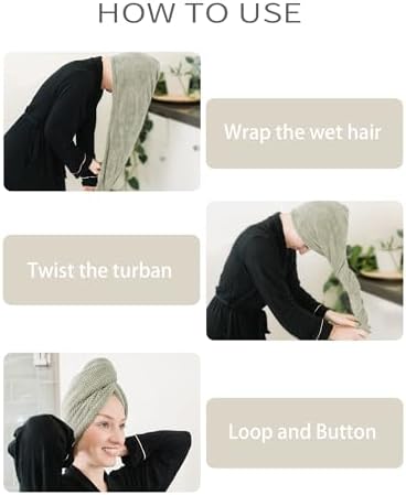 ROLSHOL 4 Pack Extra Large Microfiber Hair Towel Wraps for Women - Image 6