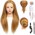 80% Real Human Hair Mannequin Head, Manikin Head with Hair by Haewlear
