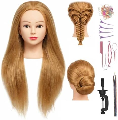80% Real Human Hair Mannequin Head, Manikin Head with Hair by Haewlear