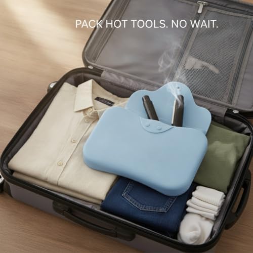 Silicone Heat Resistant Pouch for Hair Styling Tools, Travel Storage Bag for Curling Iron & Straightener, Portable Organizer Case - Image 3