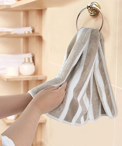KinHwa Microfiber Hand Towels for Bathroom Soft and Absorbent Face Towels Brown Bathroom Hand Towels for SPA Hair Bath 30inchx16inch 4 Pack - Image 4