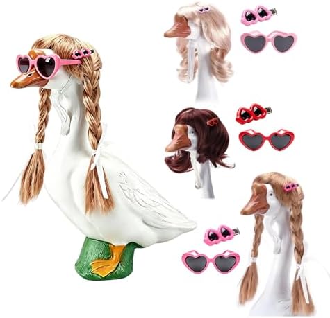 3 Styles Porch Goose Wig Set for 17/23 Inch Lawn Goose Statue by Unknown