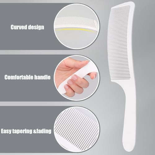 Fade Hair Trimming Guide for Men Haircut, Adjustable Silicone Curved Haircut Band, Curved Positioning Comb and Flat Top Comb for Home DIY Haircuts, Self Haircut Kit Guide Salon Styling Tools - Image 4