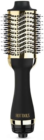 HOT TOOLS 24K Gold Blow Dryer Brush, Round Brush Blow Dryer for Salon-Worthy Blowouts in One Step, Fast Styling & Long-Lasting Results by HOTTOOLS