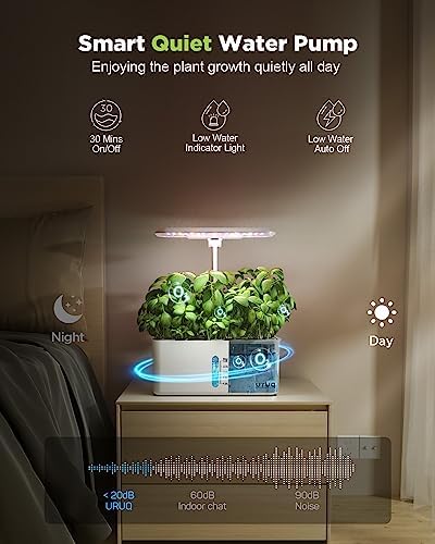 URUQ 8 Pods Hydroponics Growing System with LED Grow Light - White - Image 3