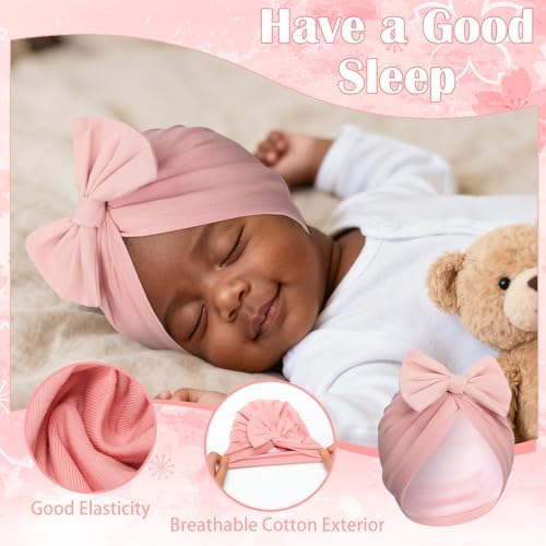 6 Pcs Newborn Satin Bonnet for Infant 0-6 Months - Image 4