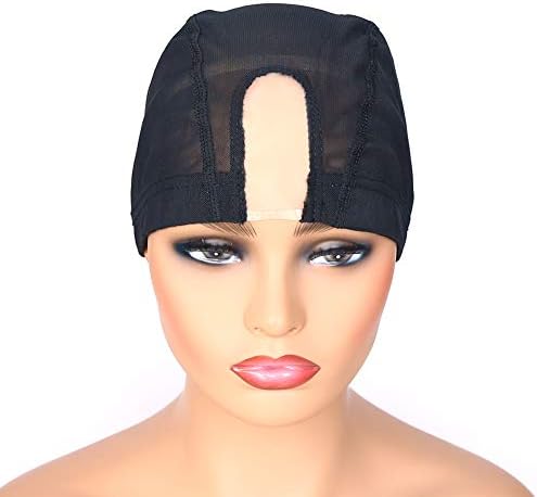 BTWTRY Stretch 1.3x3inch U Part Wig Cap with MONO Lace Dome Wig Caps for Making Wigs Elastic Band around Weft Wig Cap 1pc Black Color Mesh Dome Weaving Wig Cap (1 Pc, 0014) - Image 2