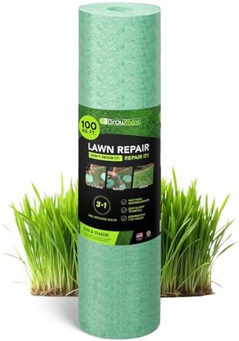 Growtrax Biodegradable Grass Seed Mat - 100 Sq Ft Year Round Green by GROWTRAX