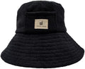 Sauna Hat – Japan's Original Bucket-Style Sauna Cap, Terry Cloth, Wide-Brim Heat & Hair Protection, Pocket, Machine Washable, Unisex (Black) by TotonoiJapan