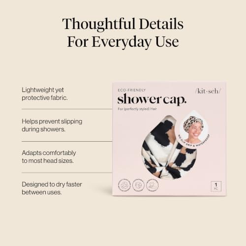 Kitsch Luxury Large Shower Cap for Women - Leopard - Image 3