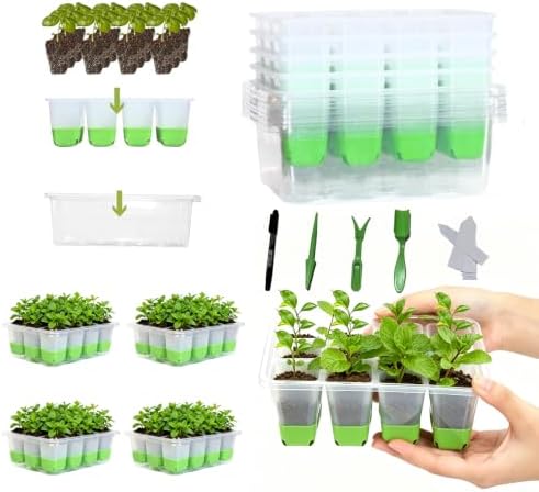 NestNature Silicone Seed Starter Tray , 5-Pack 60 Cells, Root-Safe by NestNature