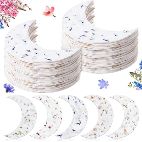 Dunzoom 50 Pcs Plantable Seed Paper Tags Wildflower,Moon by Dunzoom