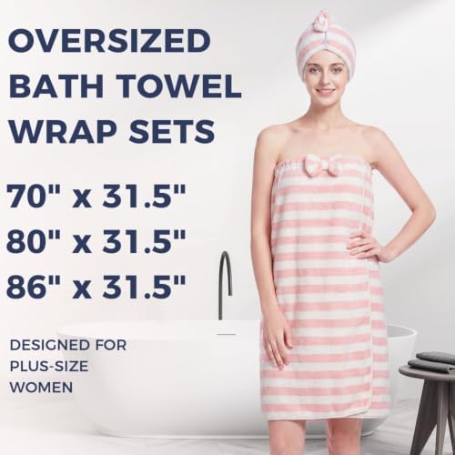 Oversized Bath Towel Wrap for Women with Plus Size Hair Dry Towel Set - Image 2