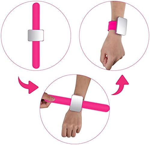 Geiserailie 10 Pcs Magnetic Gel Wrist Styling Tool Set,Rose Red Wrist Strap - Image 3