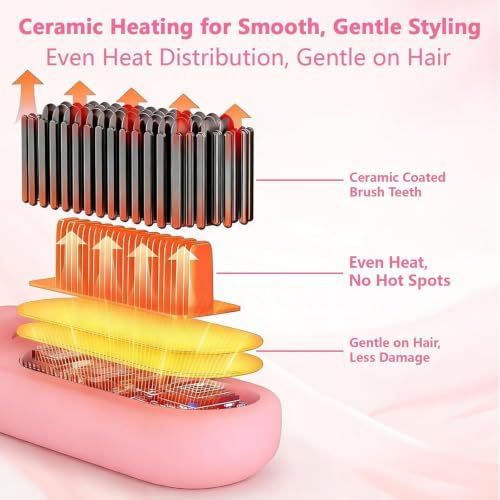Go Brush Pro for Short Hair 2026, Cordless Hair Straightener Brush - Image 3