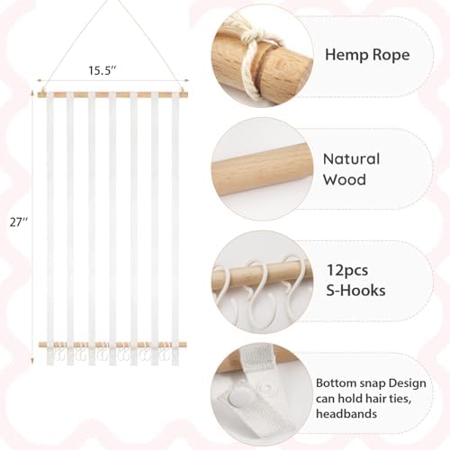 kangaroo Bows Holder Headband Organizer for Baby Girls Nursery Decor - Image 2