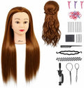 26-28 Inch Synthetic Fiber Mannequin Head for Braiding Styling Cutting Cosmetology Practice Doll with Clamp Stand for Makeup Training (Blond) by Unknown