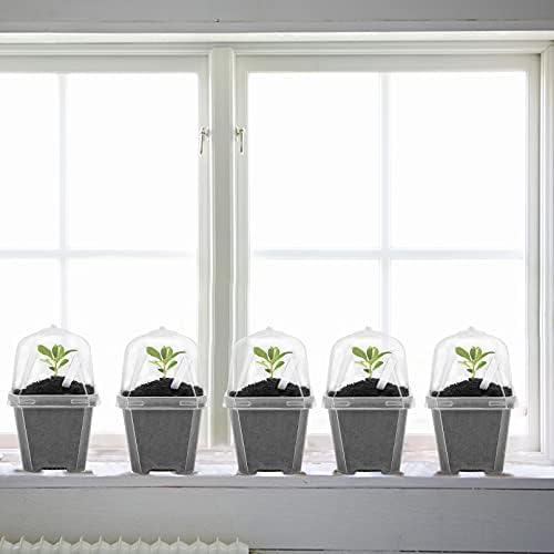 10 Packs Clear Plant Nursery Pot with Humidity Dome, Plastic Gardening Pot - Image 4